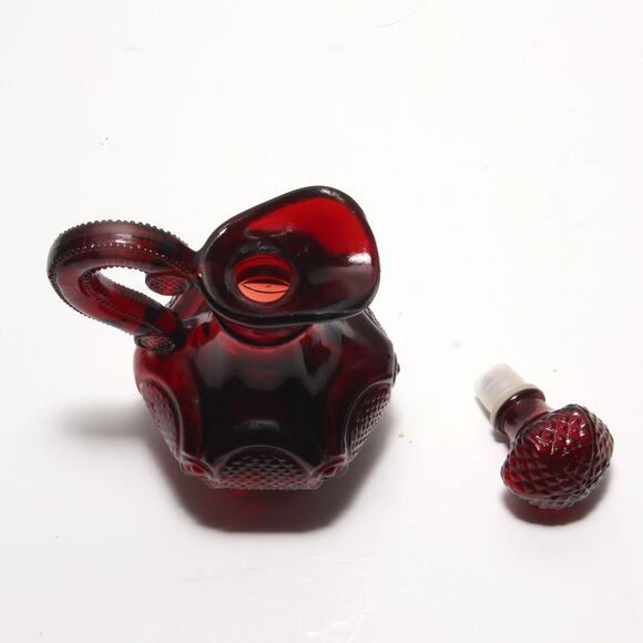 Vintage Avon 1876 Cape Cod Collection Ruby Red Glass Cruet EMPTY - Picture 3 of 5